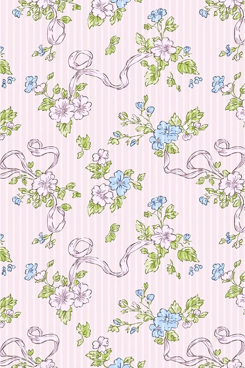 Pink Floral Striped Print Contrast Trim Tie Split Neck Mini Dress - Love Salve